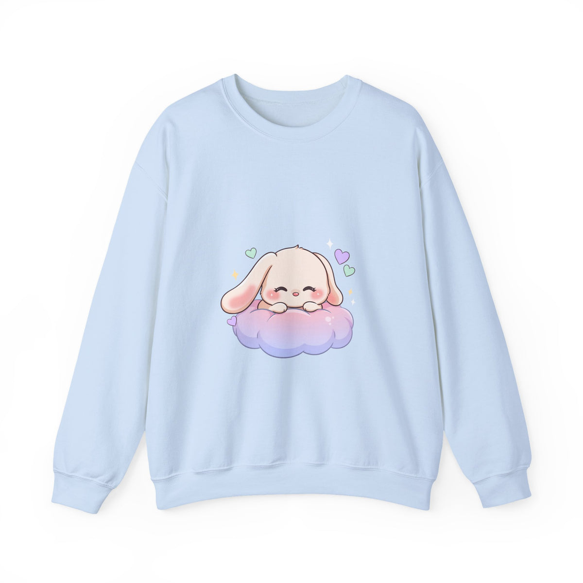 Kawaii Bunny Sweatshirt, Sleeping Cloud Chibi Crewneck