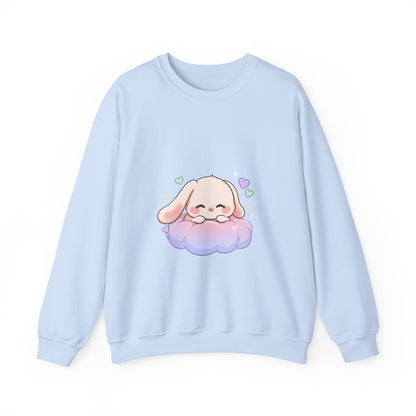Kawaii Bunny Sweatshirt, Sleeping Cloud Chibi Crewneck