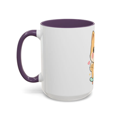 Kawaii Shiba Inu Skateboard Mug, Cute Accent Coffee Mug