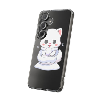 Kawaii Arctic Fox Phone Case, Cute Snow Day Gift