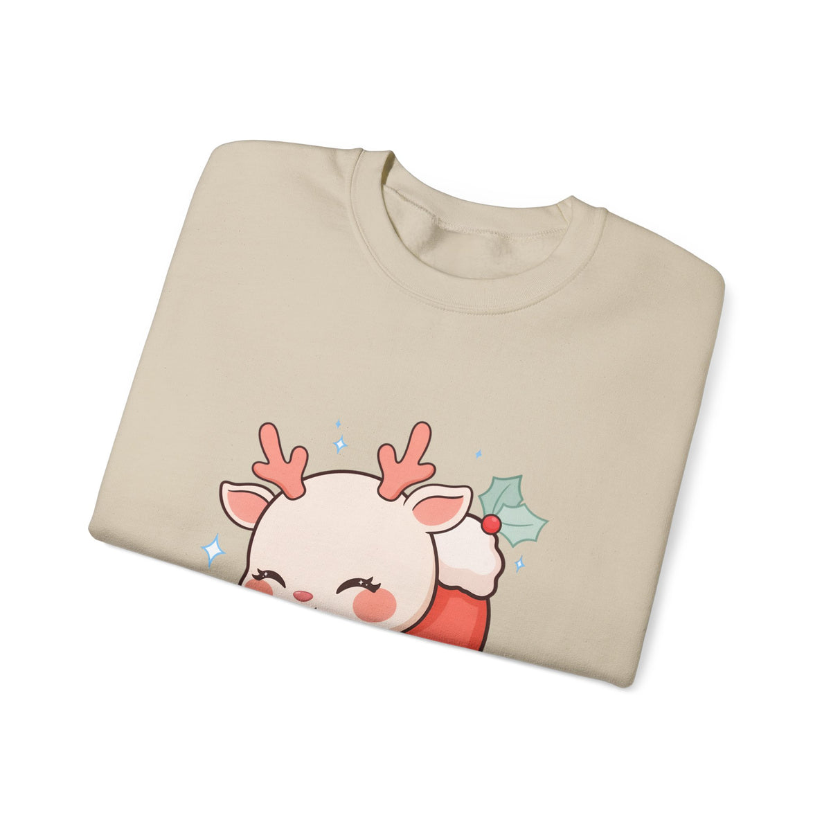 Christmas Reindeer Sweatshirt, Kawaii Stocking Holiday Gift