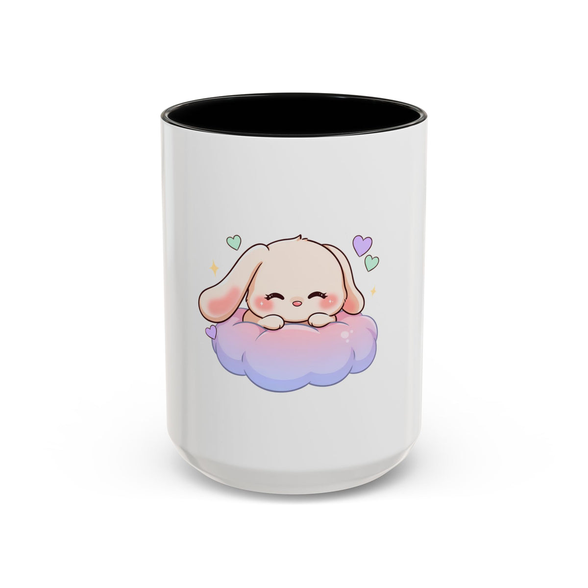 Kawaii Bunny Accent Coffee Mug, Dreamy Cute Animal Gift