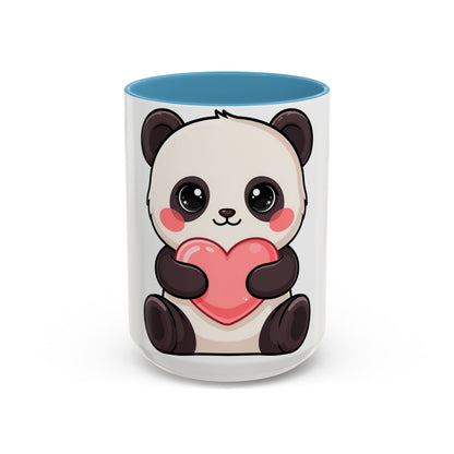 Kawaii Panda Heart Accent Coffee Mug