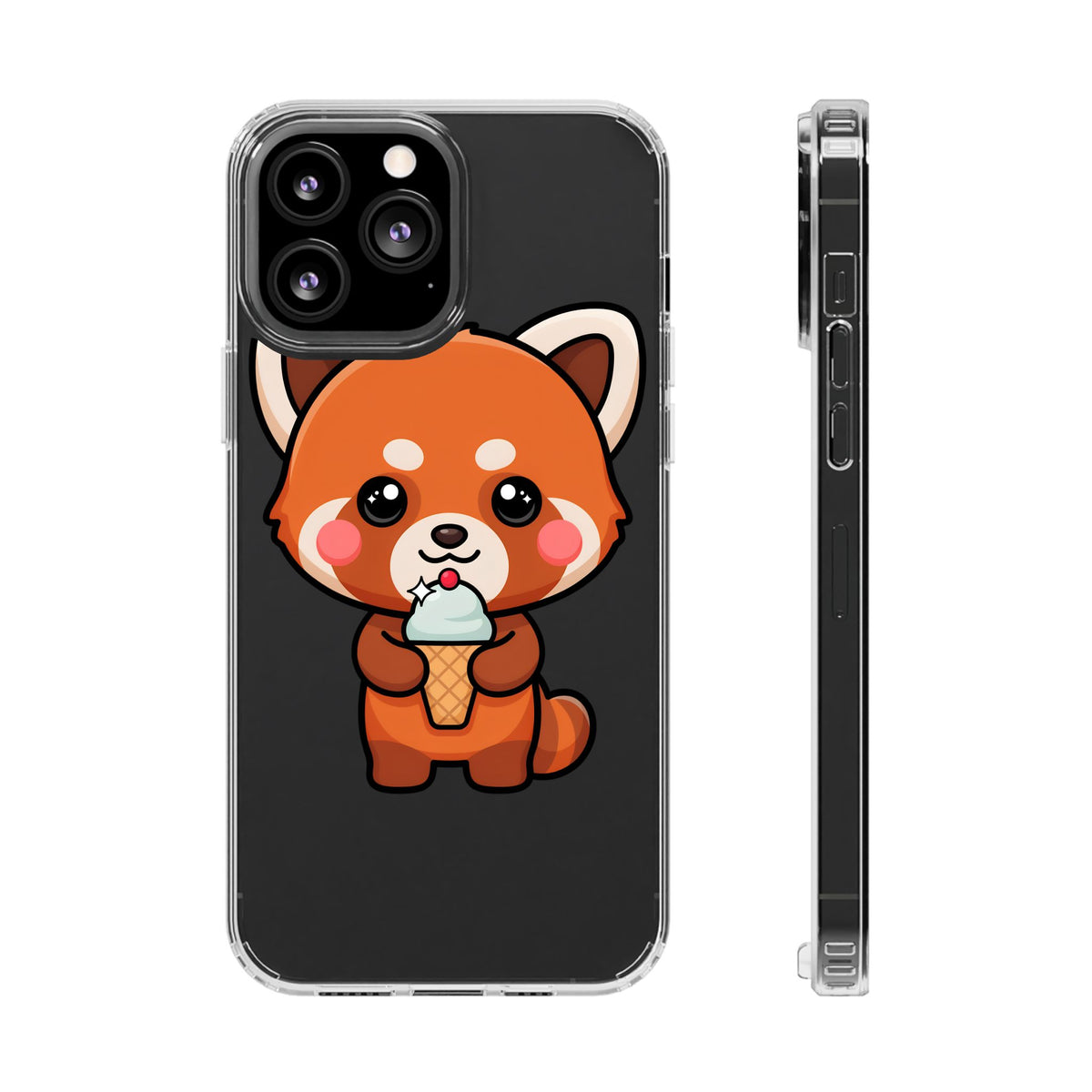 Kawaii Red Panda Phone Case with Ice Cream