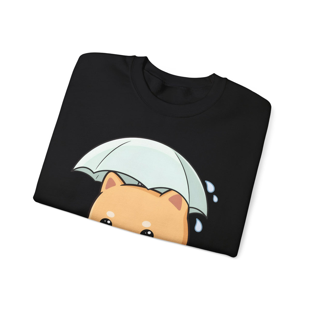 Kawaii Shiba Inu Sweatshirt, Cute Rainy Day Crewneck