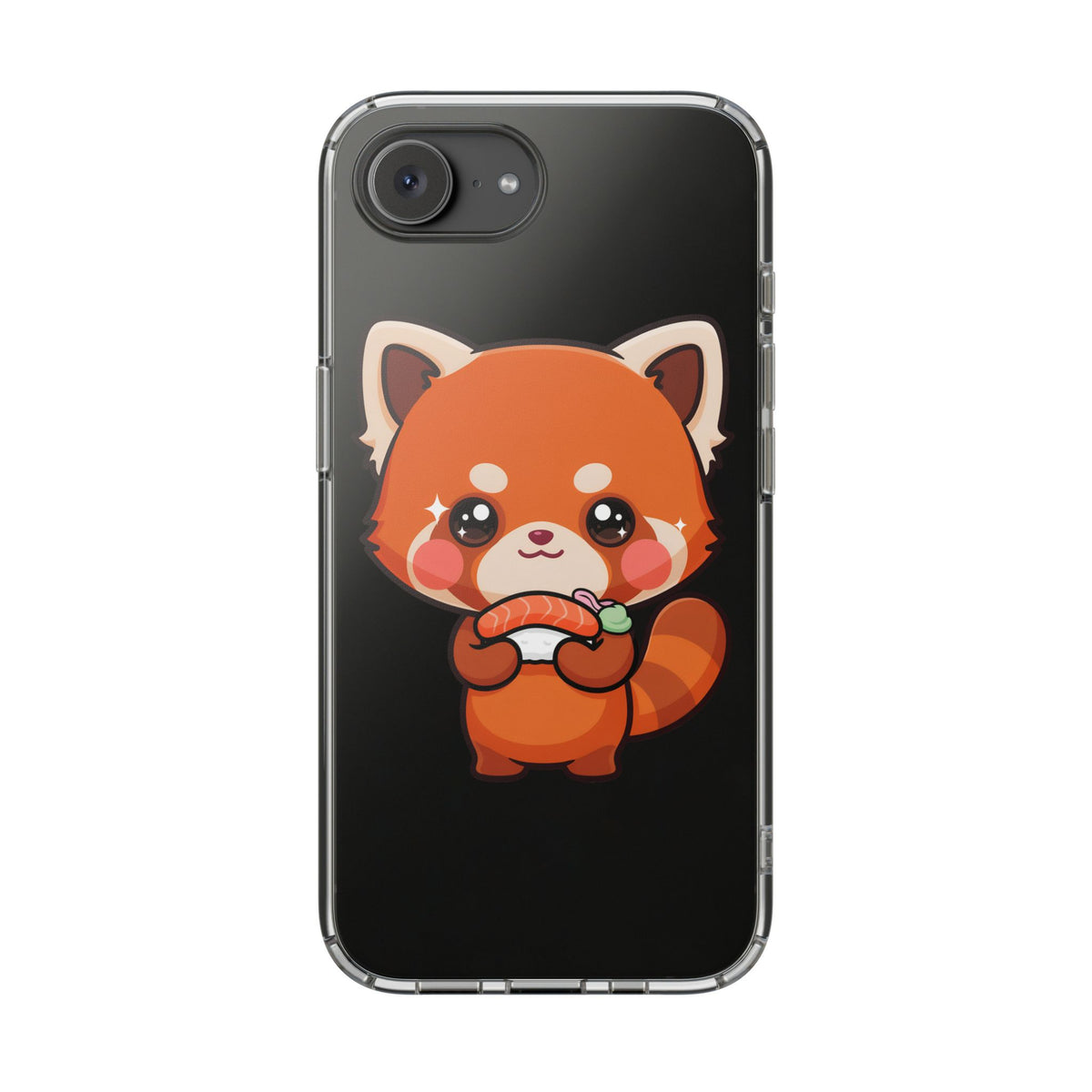 Red Panda Sushi Phone Case, Cute Kawaii Clear Case