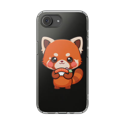 Red Panda Sushi Phone Case, Cute Kawaii Clear Case