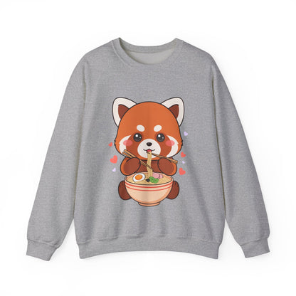 Kawaii Red Panda Ramen Sweatshirt for Cozy Foodie Days
