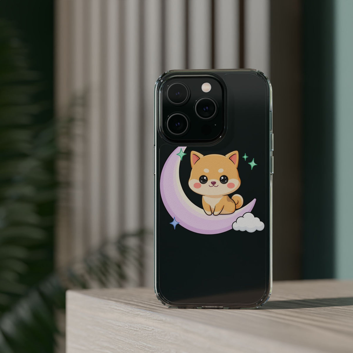Kawaii Shiba Inu Phone Case – Crescent Moon Cutie