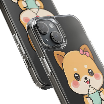 Kawaii Shiba Inu Phone Case with Latte