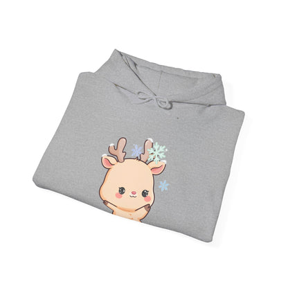 Kawaii Reindeer Hoodie, Cute Christmas Gift Sweatshirt