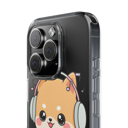 Kawaii Shiba Inu Phone Case – Music Lover Clear Case