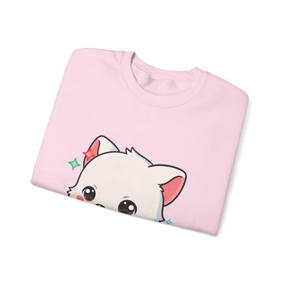 Kawaii Christmas Fox Sweatshirt, Cute Holiday Crewneck