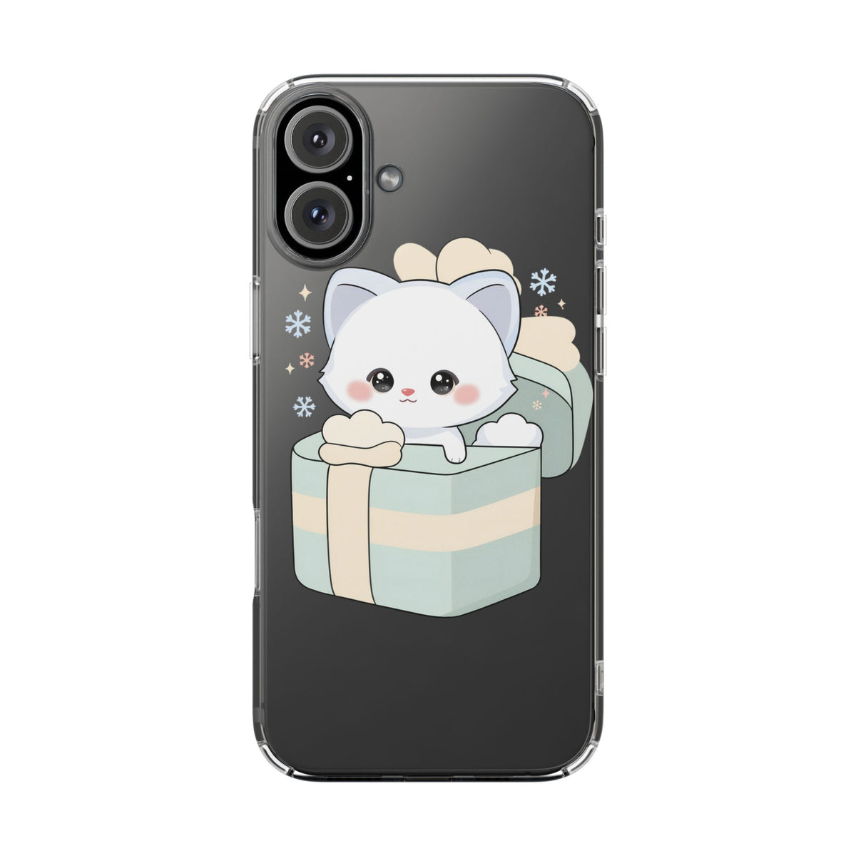 Kawaii Arctic Fox Clear Impact-Resistant Phone Case