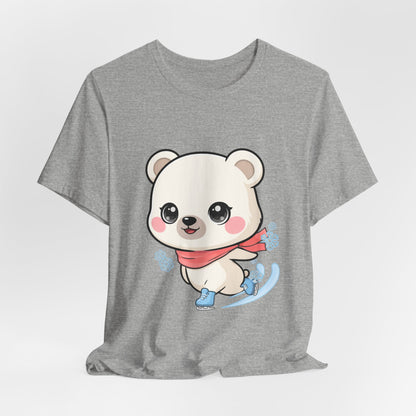 Kawaii Ice Skating Polar Bear Tee for Winter Gift Giving