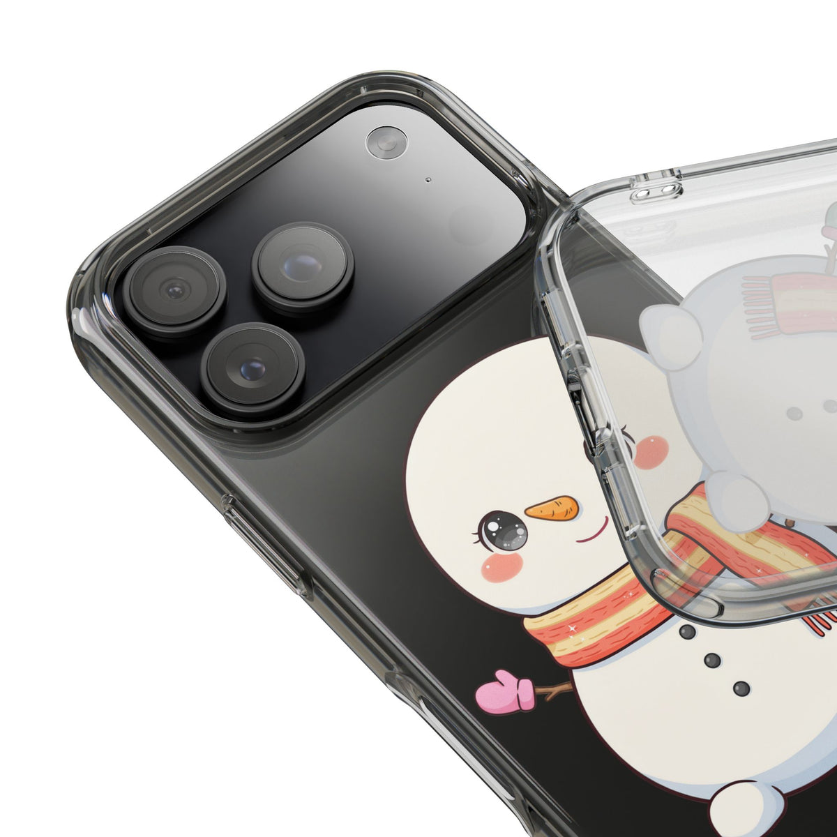 Kawaii Snowman Phone Case – Cute Christmas Clear Case