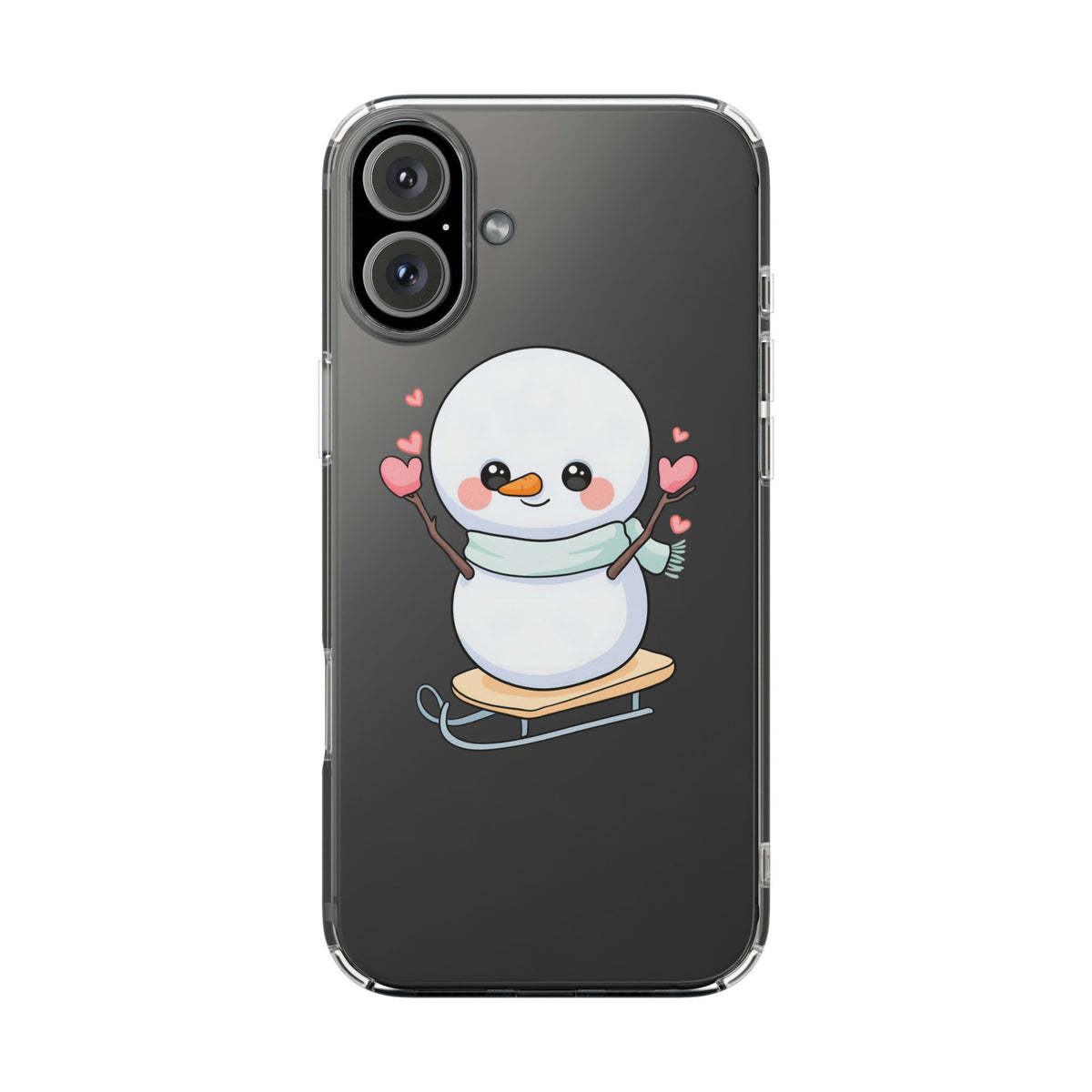 Kawaii Snowman Phone Case, Cute Winter Cheer