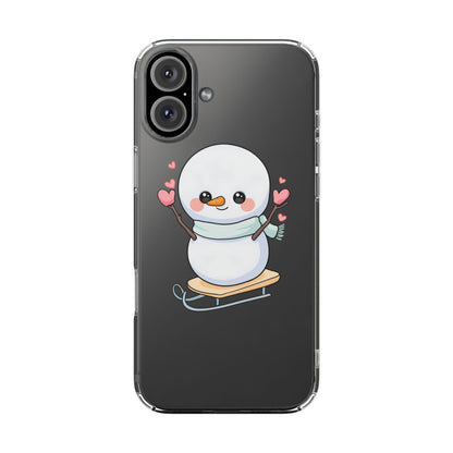 Kawaii Snowman Phone Case, Cute Winter Cheer
