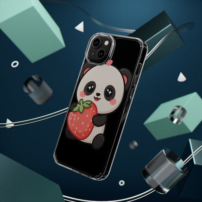 Kawaii Panda Phone Case, Sweet Strawberry Gift
