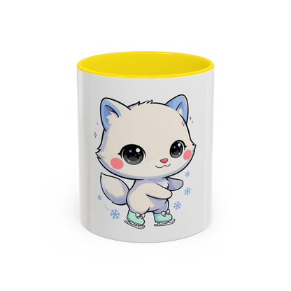 Kawaii Arctic Fox Mug for Cozy Winter Coffee Breaks