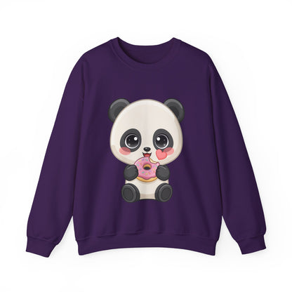 Kawaii Panda Donut Sweatshirt, Cute Chibi Crewneck