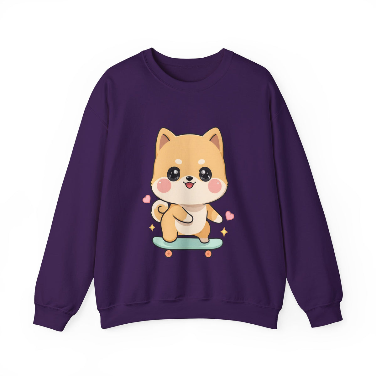 Kawaii Shiba Inu Skateboard Sweatshirt, Cute Dog Lover Gift