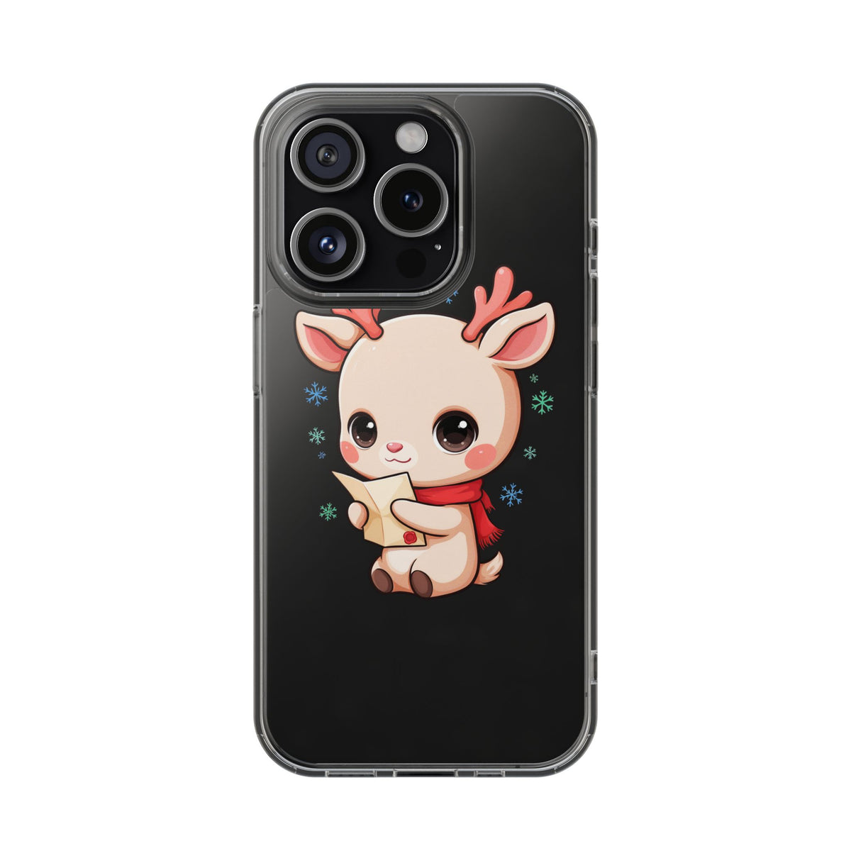 Christmas Reindeer Clear Impact-Resistant Phone Case