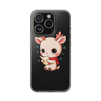 Christmas Reindeer Clear Impact-Resistant Phone Case