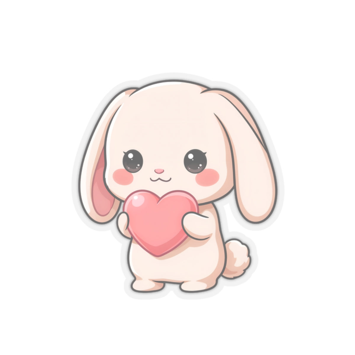 Kawaii Bunny Sticker with Heart for Cute Decor