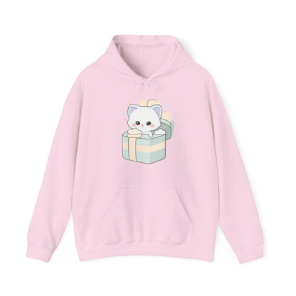 Kawaii Arctic Fox Hoodie, Cute Gift Box Sweatshirt