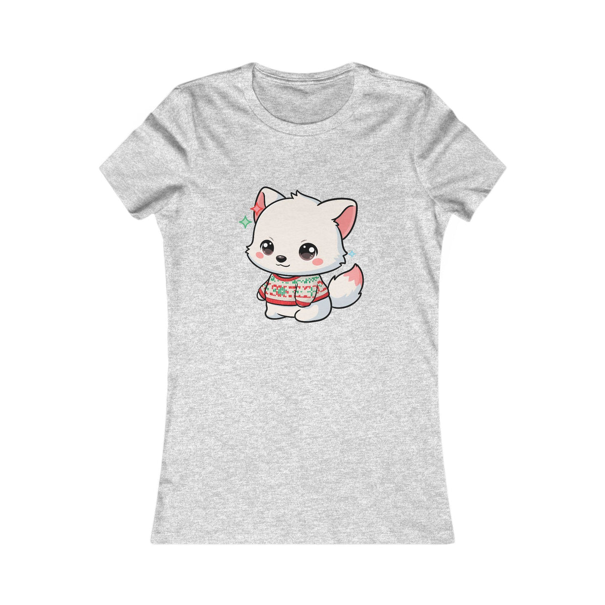 Kawaii Arctic Fox Christmas Tee for Cute Holiday Fans