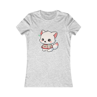Kawaii Arctic Fox Christmas Tee for Cute Holiday Fans