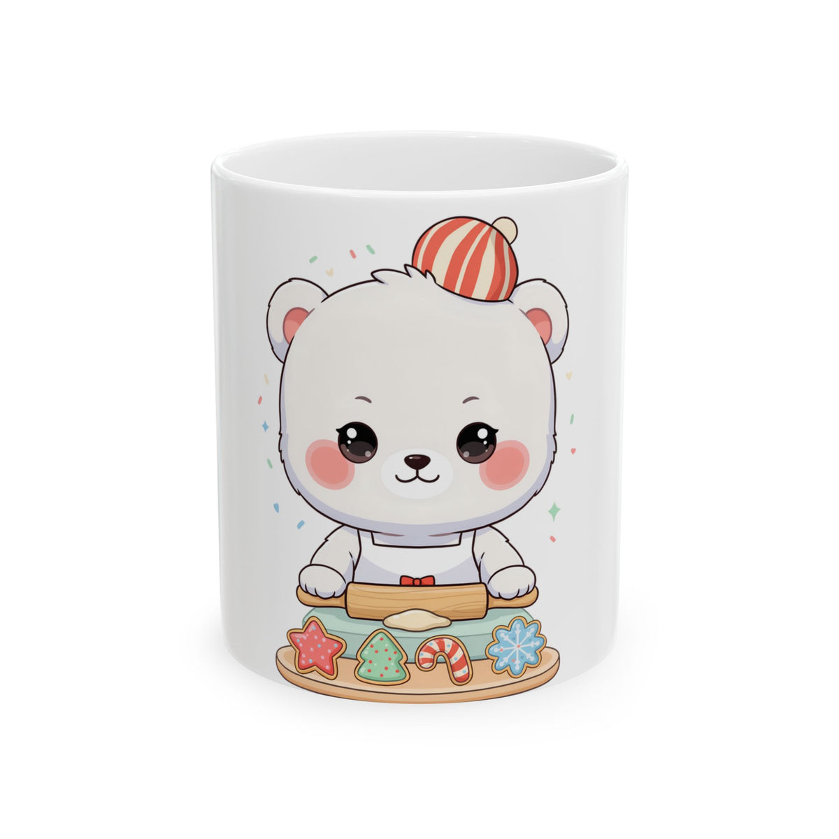 Christmas Polar Bear Mug: Cute Cookie Baker Ceramic Cup