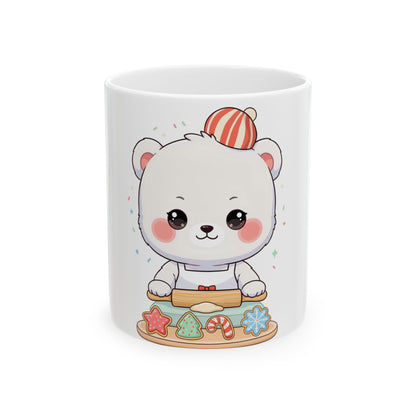 Christmas Polar Bear Mug: Cute Cookie Baker Ceramic Cup