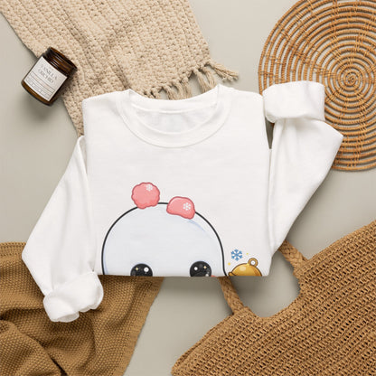 Kawaii Snowman Sweatshirt, Cute Winter Crewneck