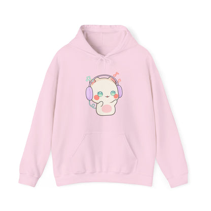 Kawaii Cat Hoodie for Cute Music Lovers