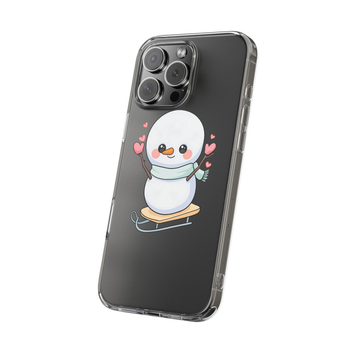 Kawaii Snowman Phone Case, Cute Winter Cheer