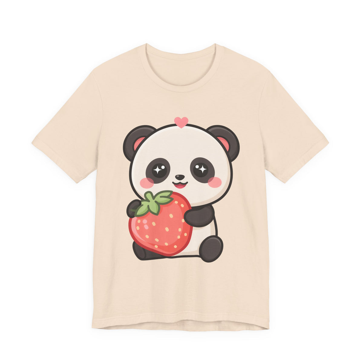 Kawaii Panda Strawberry T-Shirt – Sweet Chibi Animal Tee