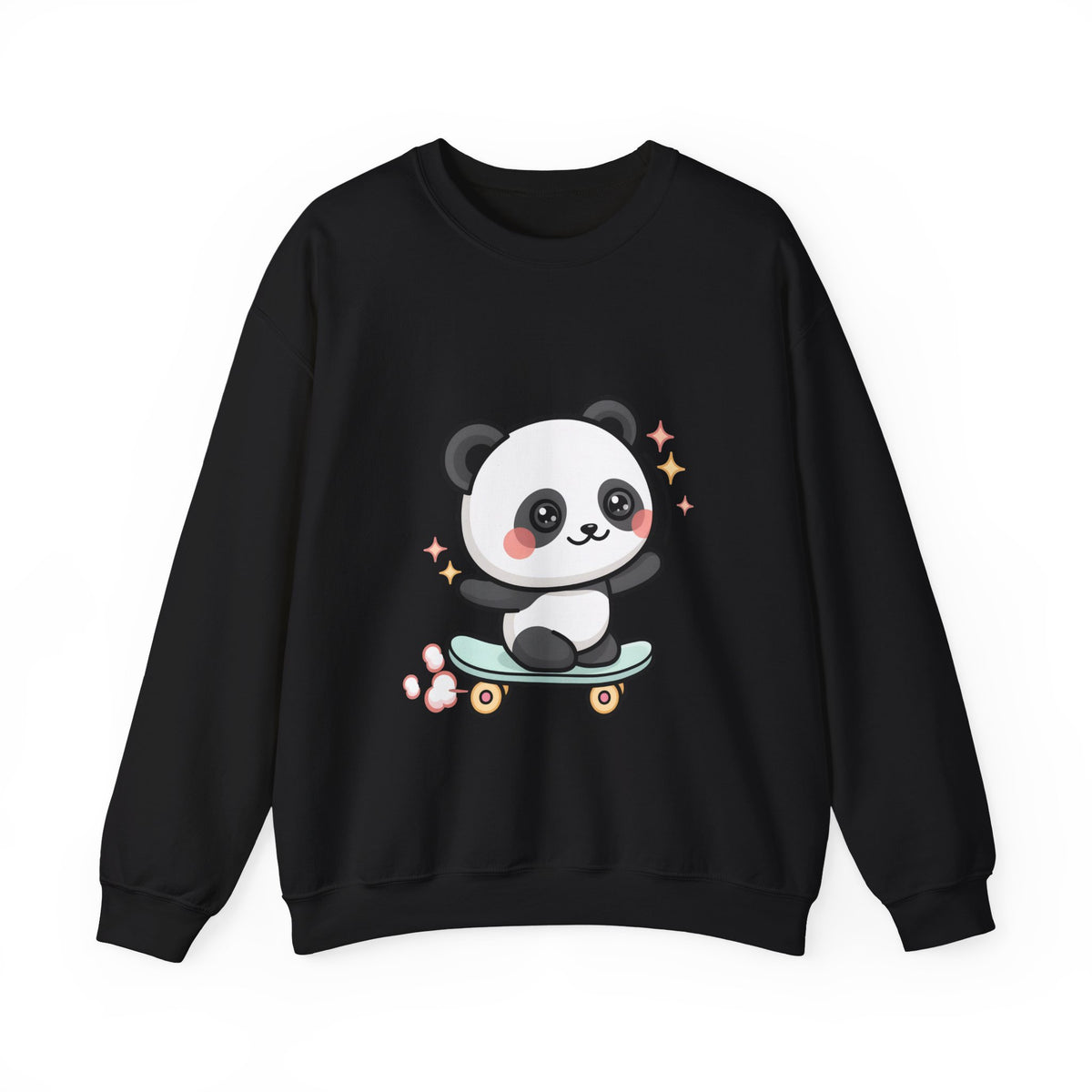 Kawaii Panda Skateboard Sweatshirt, Cute Chibi Panda