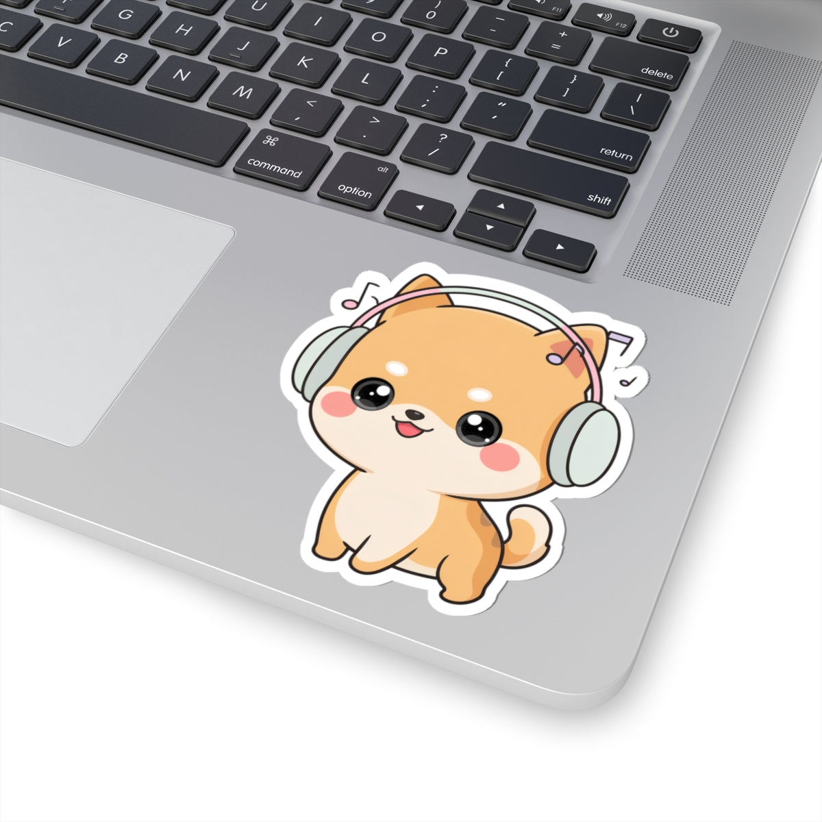 Kawaii Shiba Inu Music Sticker for Journals and Laptops