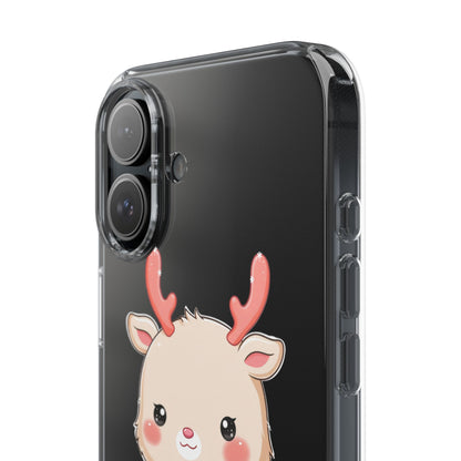 Kawaii Reindeer Clear Impact-Resistant Phone Case