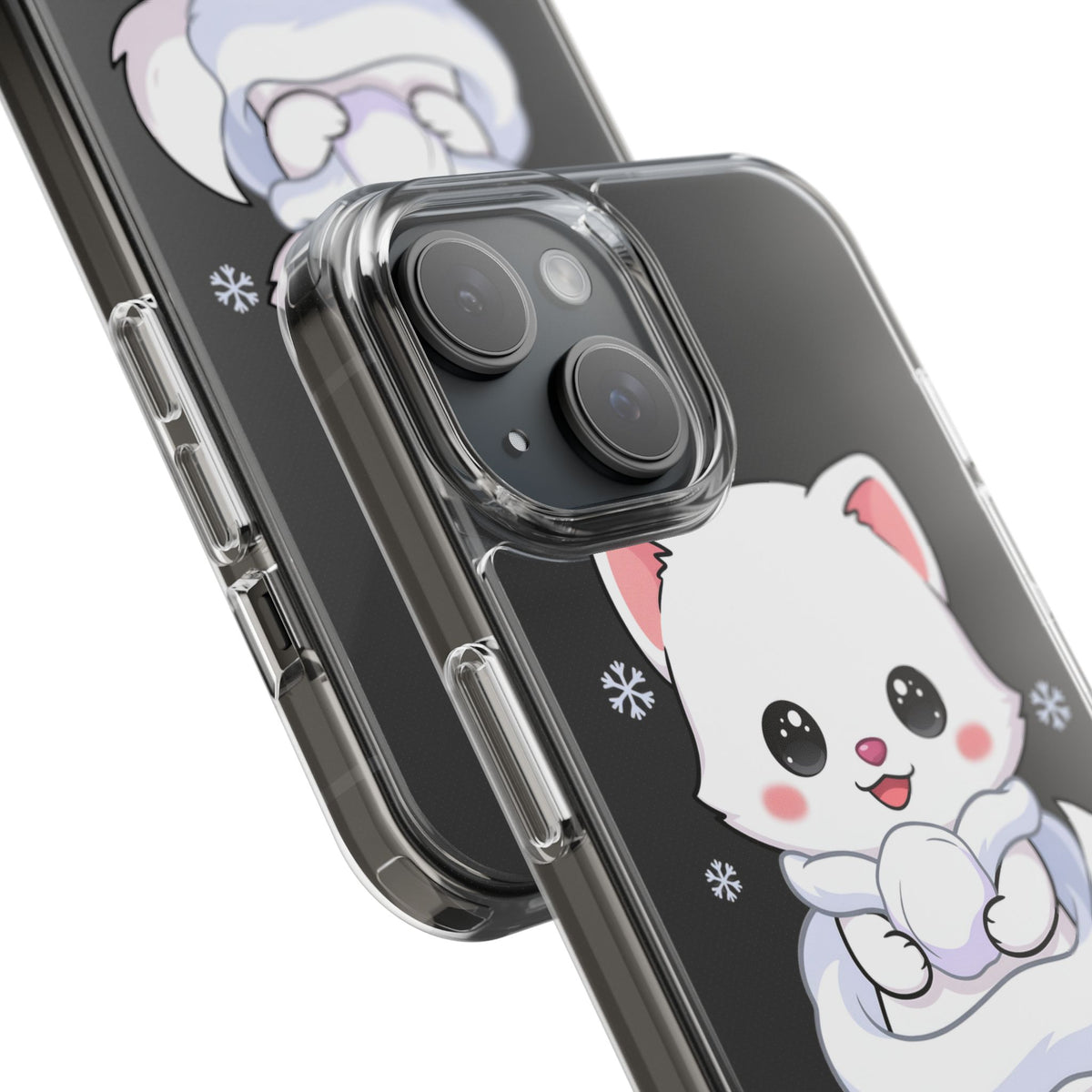 Kawaii Arctic Fox Phone Case, Cute Snow Day Gift