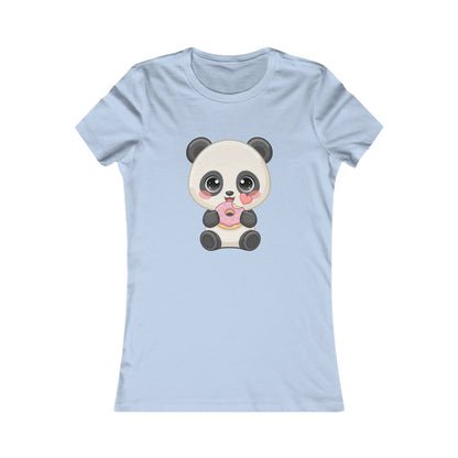 Kawaii Panda Donut Women's Tee for Cute Animal Fans