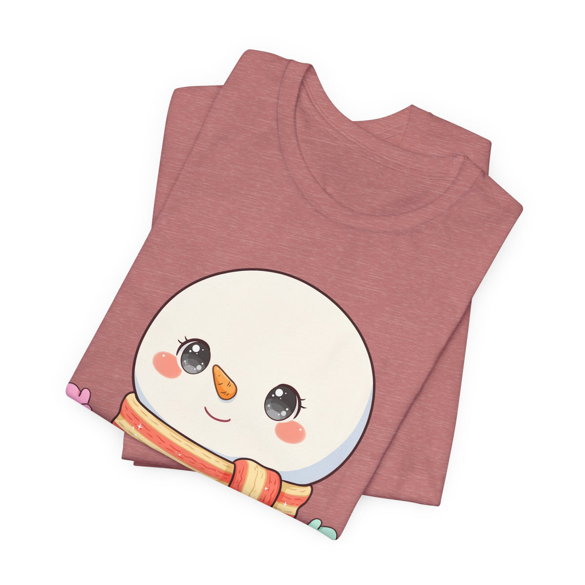 Kawaii Snowman Christmas T-Shirt for Cute Holiday Cheer