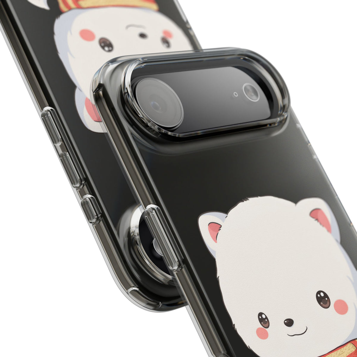 Kawaii Arctic Fox Phone Case, Cozy Christmas Scarf