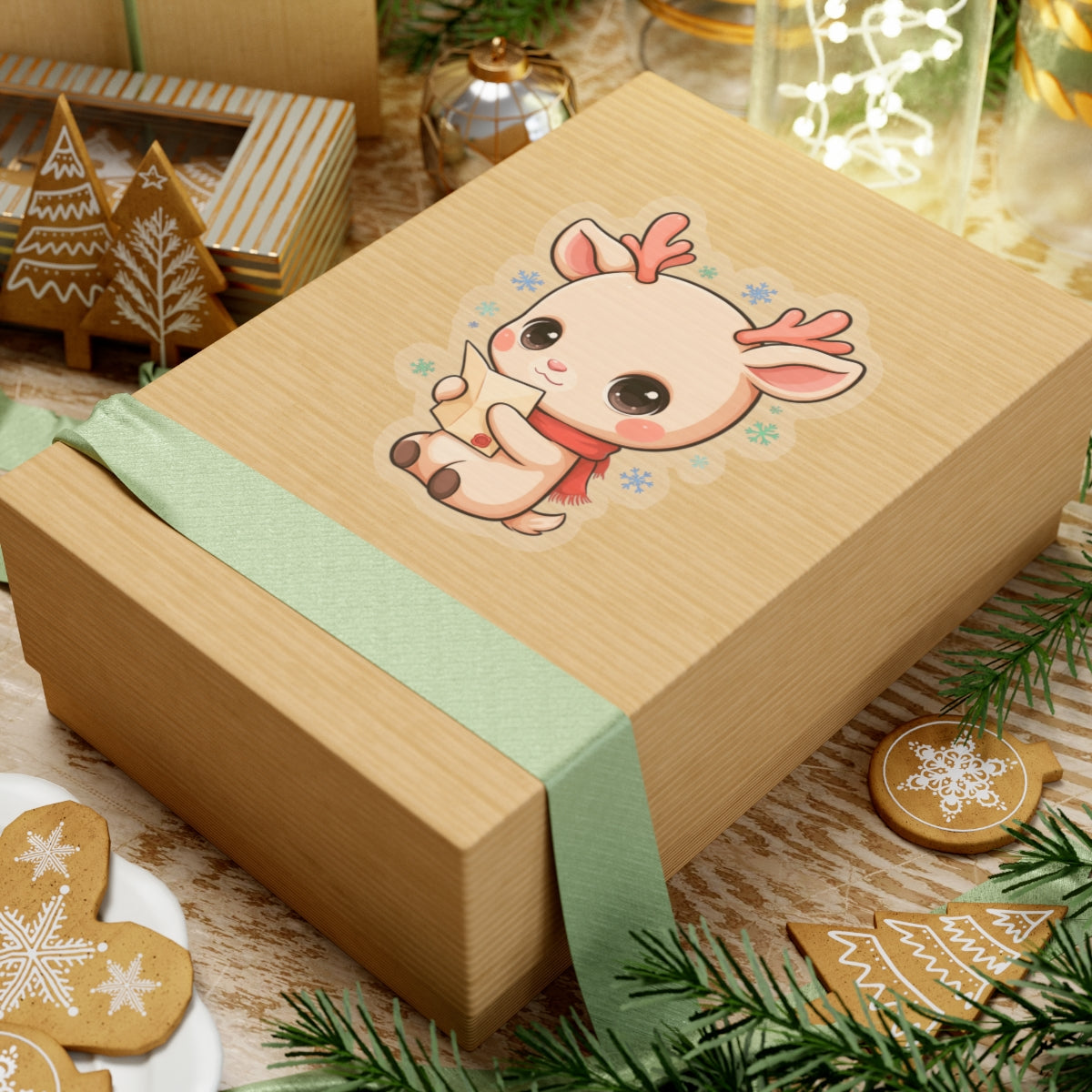 Kawaii Reindeer Christmas Sticker for Holiday Journals