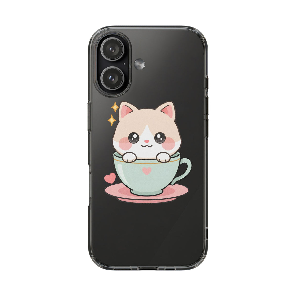 Kawaii Cat Phone Case, Cute Teacup Kitty Gift