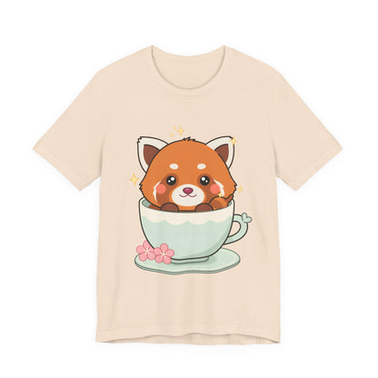 Kawaii Red Panda T-Shirt, Cute Tea Lover Gift