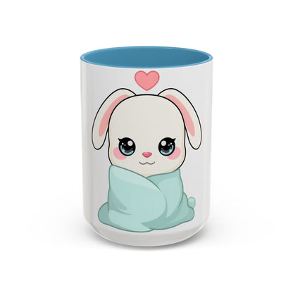 Kawaii Bunny Accent Coffee Mug for Cozy Moments