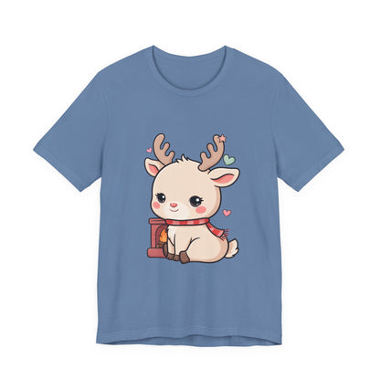 Kawaii Reindeer T-Shirt for Cozy Christmas Fans